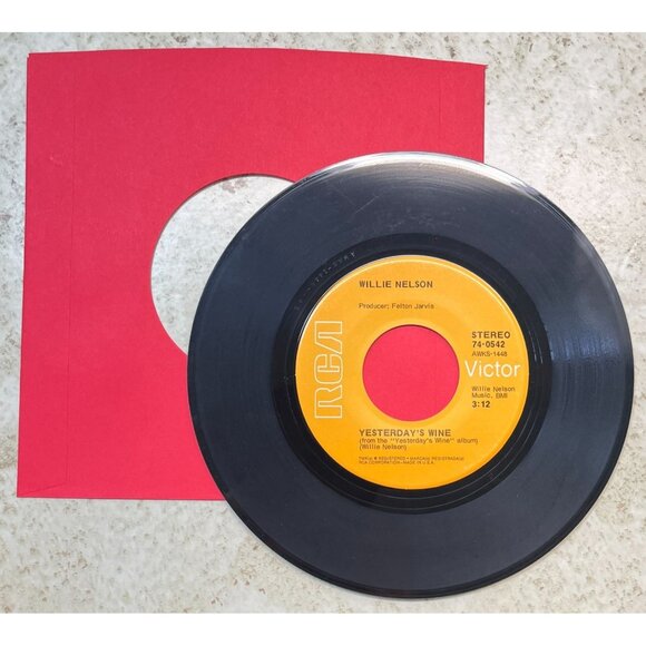 Willie Nelson Yesterdays Wine / Me and Paul 45 Country Vinyl RCA 74-0542 VG+ - Picture 3 of 6